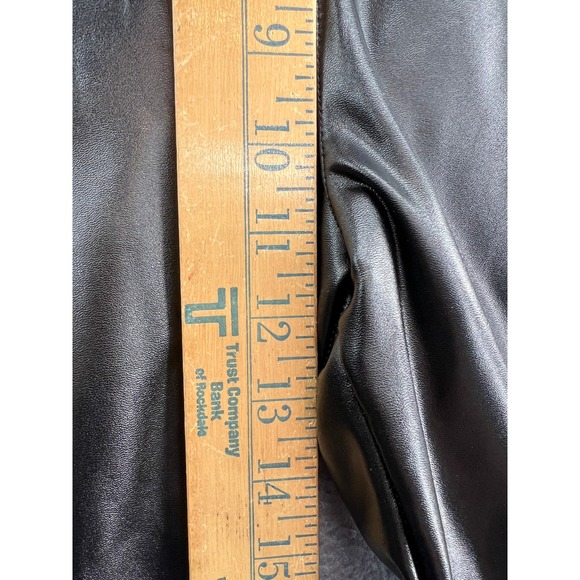 Spanx Leggings Sz S High Waisted Faux Leather Black Shiny Stretch Athleisure - Picture 5 of 10